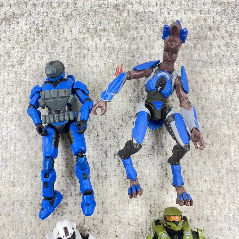 Halo Action Figure Lot Spartan Green Blue White Loose 4.5 